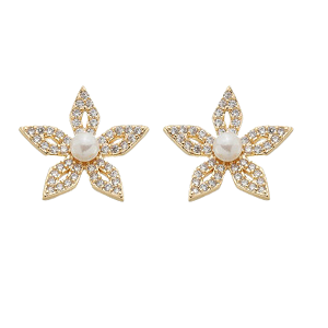 BRINCO PEROLA E ZIRCONIA BANHADO A OURO 18K