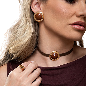 CONJ MARROM FIO CAMURÇA 31+10CM