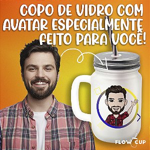 Copo de Vidro com seu Avatar!
