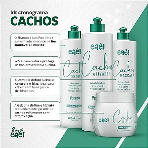Kit De Cachos Vegano Eaê Cosméticos 4x500ml