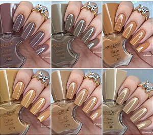 COLECAO LANÇAMENTO ESMALTES CREMOSO MISS ROSE LUXO 5 CORES