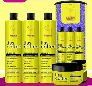 Kit Capilar Liss Coffe 4 Peças D'carota Liso Prolongado