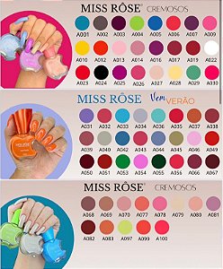Esmalte Miss Rose 12ml Cremosos – Cores Vibrantes e Alta Duração
