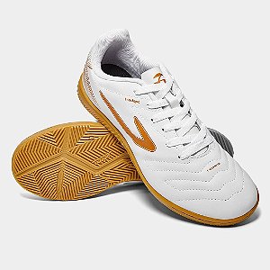 Chuteira Futsal Topper Cup Vii Unissex - Branco+dourado