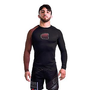 Rash Guard Marrom Kombat Manga Longa Koral