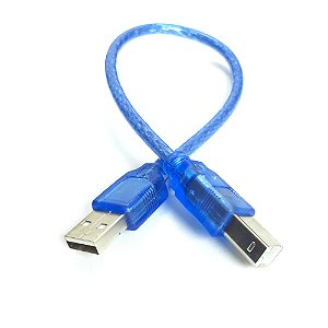 Cabo Usb 2.0 A/b Para Arduino 30cm Cor Azul