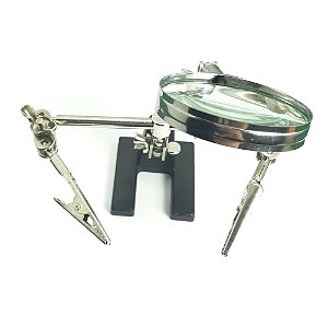 Lupa de Bancada com Garra e Suporte