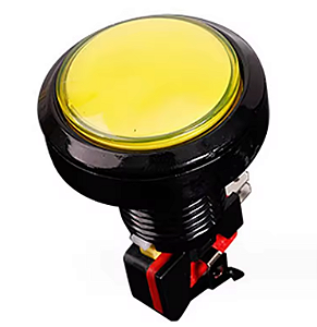 BOTAO ARCADE FLIPERAMA ILUMINADO 45mm - AMARELO