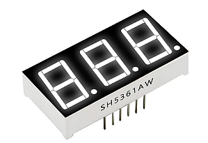 Display de 7 segmentos com 3 Dígitos (Catodo Comum - Branco)