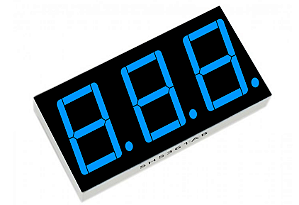 Display 7 seg. 3 dígitos (Anodo Comum - Azul)