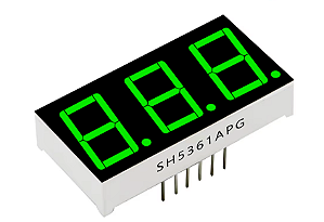Display 7 seg. 3 dígitos (Anodo Comum - Verde)