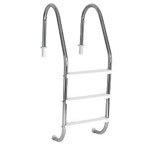 Escada Tradicional 1 1/2´´ em Aço Inox 3 Degraus Anatômicos em ABS