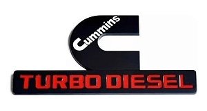 Emblema Cummins Turbo Diesel Ford F250 Dodge Ram 2500 Preto