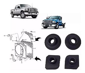 Kit C/4 Bucha Calço Radiador F250 F350 F4000 98/18 Original