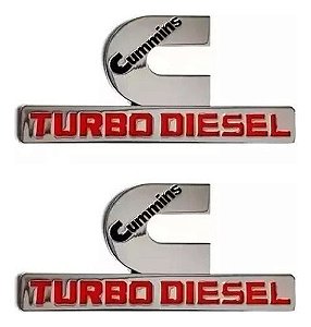 Par Emblema Cummins Turbo Diesel F250 Dodge Ram 2500