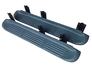 Par Estribo F250 F350 F4000 Cabine Simples 1998/2019 Acabamento Em Plastico Texturizado  Com Suportes e Base Em Aço Carbono