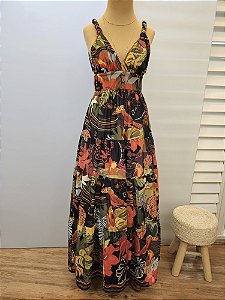 Vestido longo Revoada preto