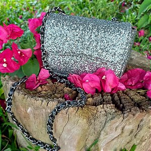 Bolsa mini glitter grafite ✨️