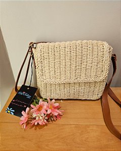 Bolsa palha pequena bege claro ✨️