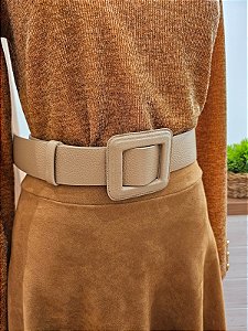 Cinto largo nude 100% couro