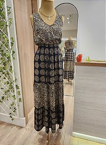 Vestido longo decote V