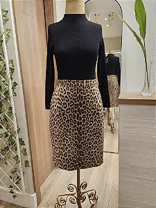 Saia curta animal print