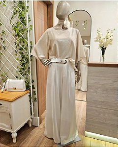 Calça pantalona off-white 🩶