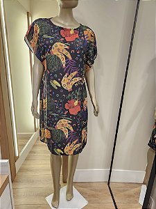 Vestido midi estampa "Feito no Brasil"