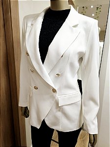 Blazer alfaiataria modelo Balmain off-white 🤍