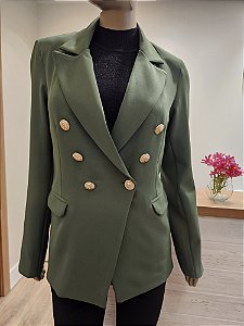 Blazer alfaiataria modelo Balmain verde escuro ♡