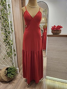 Vestido longo festa vermelho