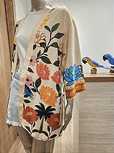 Kimono estampa tropical