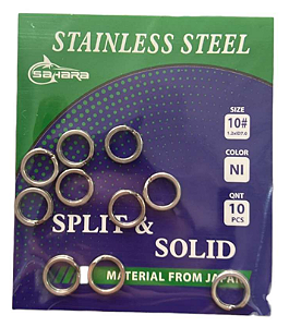 Argola Garateia Aço Inoxidável com Abertura Para Isca De Pesca Split Ring Resistência 10 Unidades