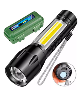 Lanterna Mini 350 Recarregável Usb Para Carregar Celular Cree Led T6 Cor Da Lanterna Preto Cor Da Luz Branco