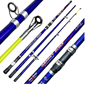 Vara Pesca De Praia Costão Osprey Surf 3,60mts, 3,90mts, 4,20mts e 4,50mts 3 Partes Molinete Cor Cinza