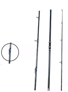 Vara Pesca De Praia Costão Osprey Surf 3,60mts, 3,90mts, 4,20mts e 4,50mts 3 Partes Molinete Cor Cinza