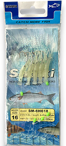 Isca Artificial Sabiki Camarão Glow em silicone Luminosa Para Pesca Sahara Tamanhos 12-14-16-18 Disponíveis