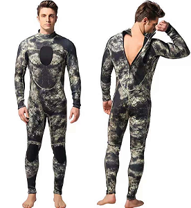 Roupa De Mergulho Camuflada Sahara Neoprene Fisher 3 mm Para mergulhor caça sub Camuflagem P, M, G, GG E XGG