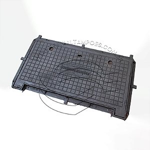Tampão Ferro Fundido 110x55cm R2 Articulado com Tranca Pesado B125