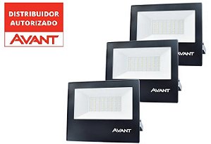 Kit C/3 Refletor Led Slim 50w Bivolt 6500k Avant