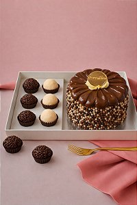 Festa na Caixa - Bolo Ninho com Nutella 500g, 3 brigadeiros tradicionais e 3 brigadeiros ninho
