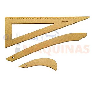 Kit Réguas de Modelagem para Costura e Corte de Tecido - Mdf Lanmax