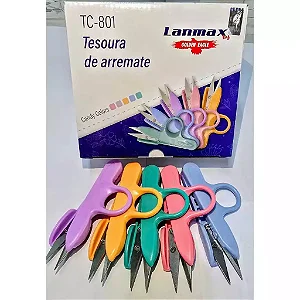 Tesoura de arremate com apoio - Colorida