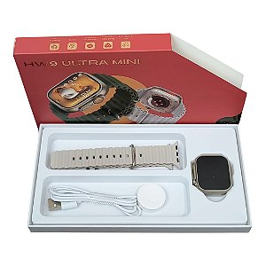 Relógio Smartwatch Hw9 Ultra Max Mini Serie 9 Amoled Nfc Cor da caixa Prateado Cor da pulseira cinza