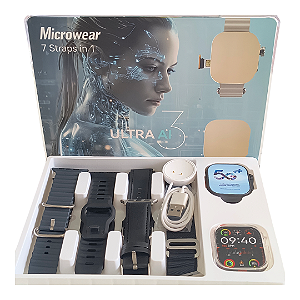 Smartwatch 5g Ultra 3 Ia 16gb 4pulseira Serie 10 Chip Câmera recebe faz ligações