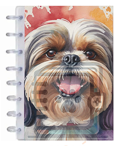 Caderno de disco Pet Glitter A5 - 004 - Shih-tzu
