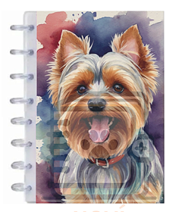 Caderno de disco Pet Glitter A5 - 005 - Yorkshire terrier