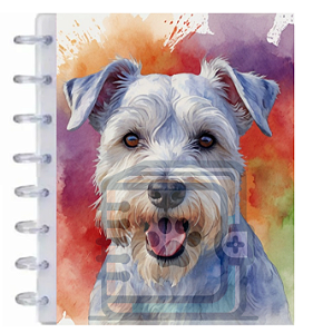 Caderno de disco Pet Glitter A5 - 017 - Schnauzer branco