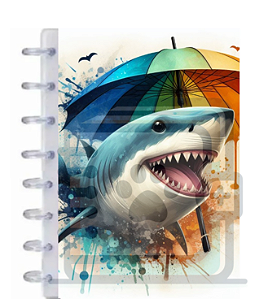 Caderno de disco Pet Glitter A5 - 019 - Tubarão recifense
