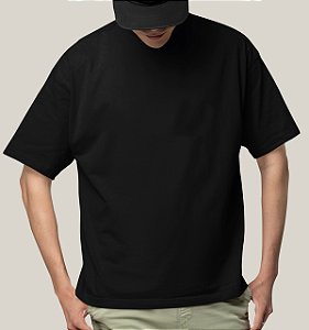 Camiseta Oversized Masculina Preta Algodão Premium WSS Basic